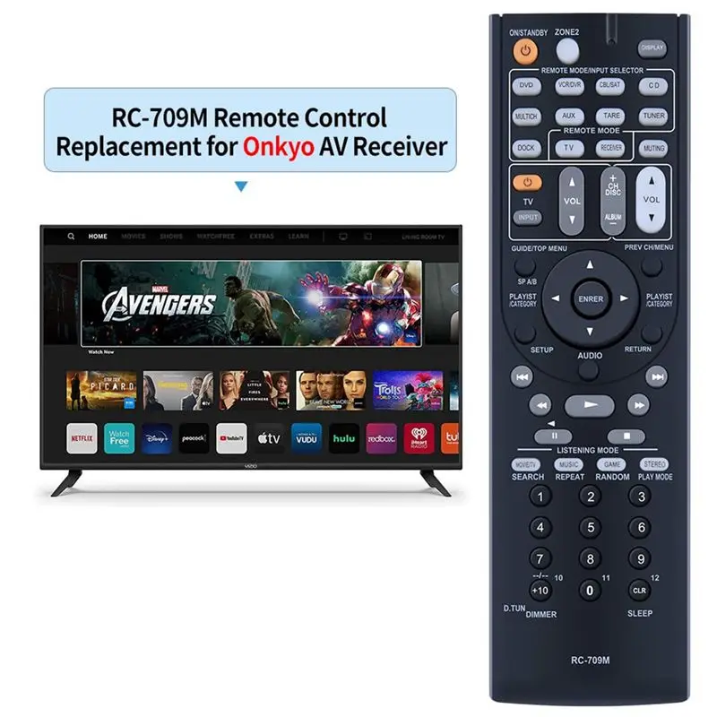 1 PCS RC-709M Remote Control Black ABS For Onkyo AV Receiver RC-737M RC-765M TX-SR507 TX-SR606 TX-SR607 TS-XR606 TX-SR606S
