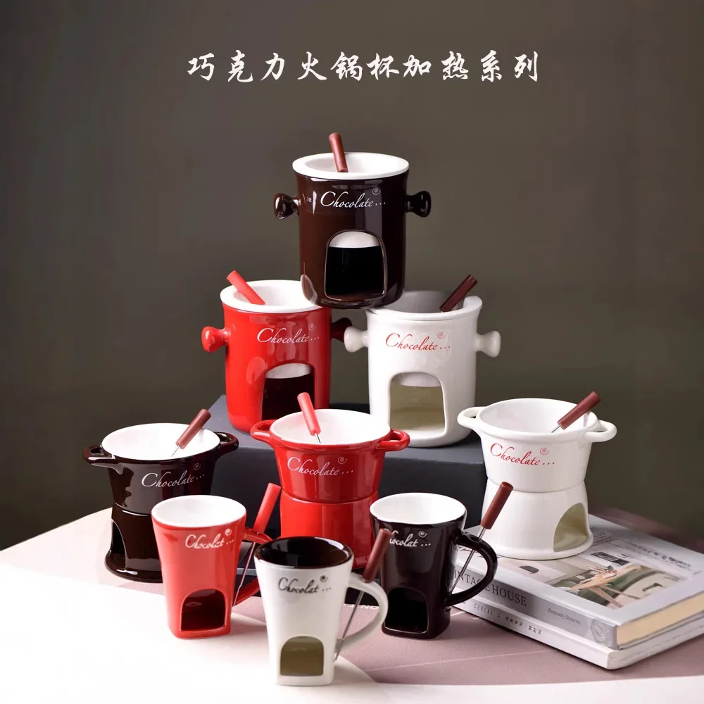 

Горячий горшок, чашка, бинауральная керамическая печь для плавления шоколада, чашка для подогрева сыра, ресторан, большая свеча, изоляционная миска для супа