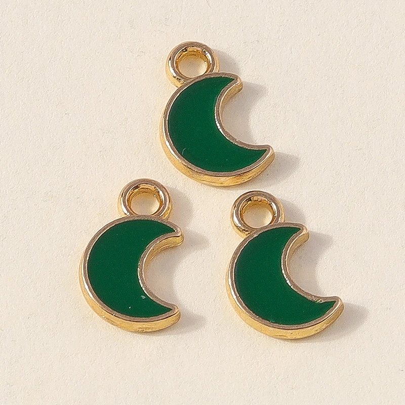 30 Stück 7x11mm Niedliche Mini-Emaille-Mondanhänger für Schmuckherstellung, Ohrringe, Halsketten, Armbänder, DIY-Bastelzubehör – Detail 7