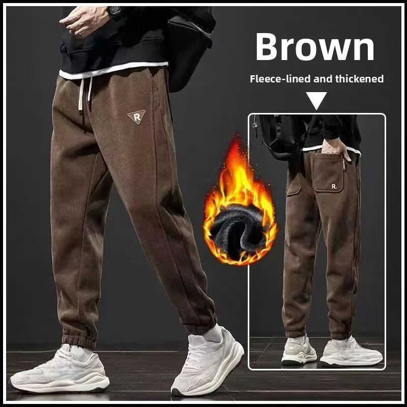 

Мужские брюки Thiened Fce, свободная рабочая одежда, повседневные длинные брюки, износостойкие, прочные, эластичные, вельветовые, со средней талией