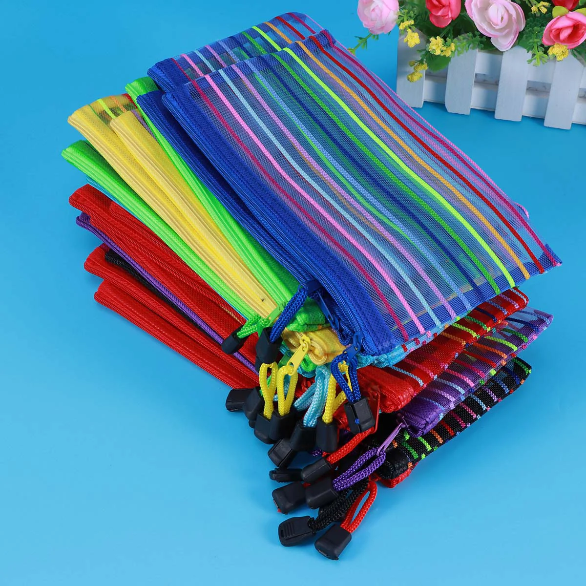 18 Pcs Stationery Storage Bag Document Organizer File Zipper Portable Bags Student