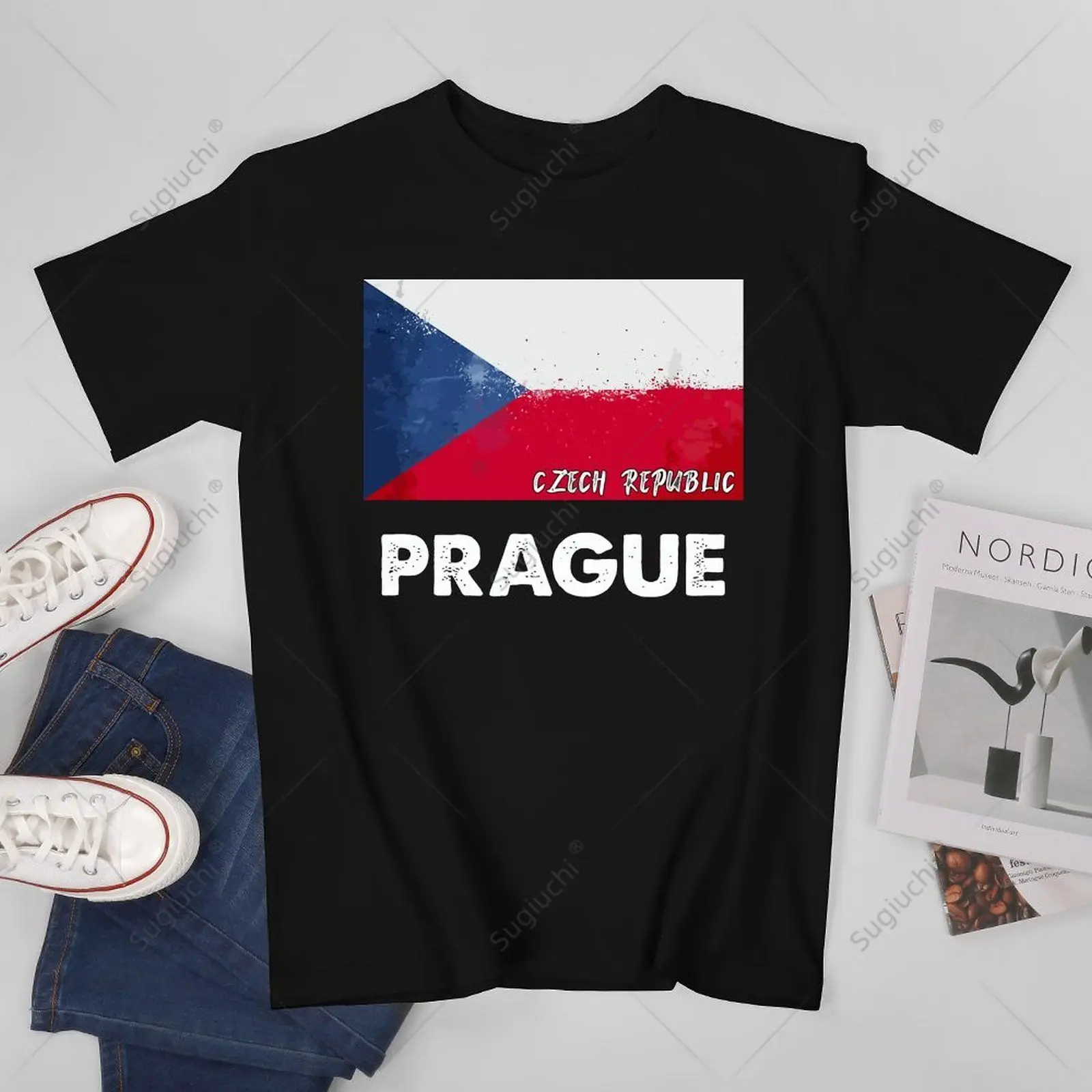 Unisex Men Czech Republic Flag Czech Republic Tshirt Tees T Shirts Women Boys 100% Cotton T-Shirt