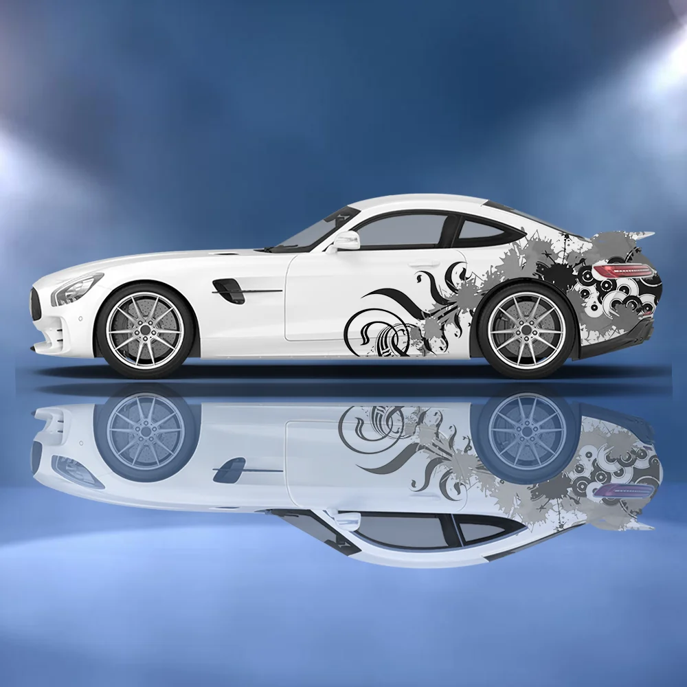 

Абстрактный вьющийся узор, автомобильные виниловые наклейки, самоклеящаяся наклейка из ПВХ, подходит для грузовиков, внедорожников, украшения, автоаксессуары, подарок