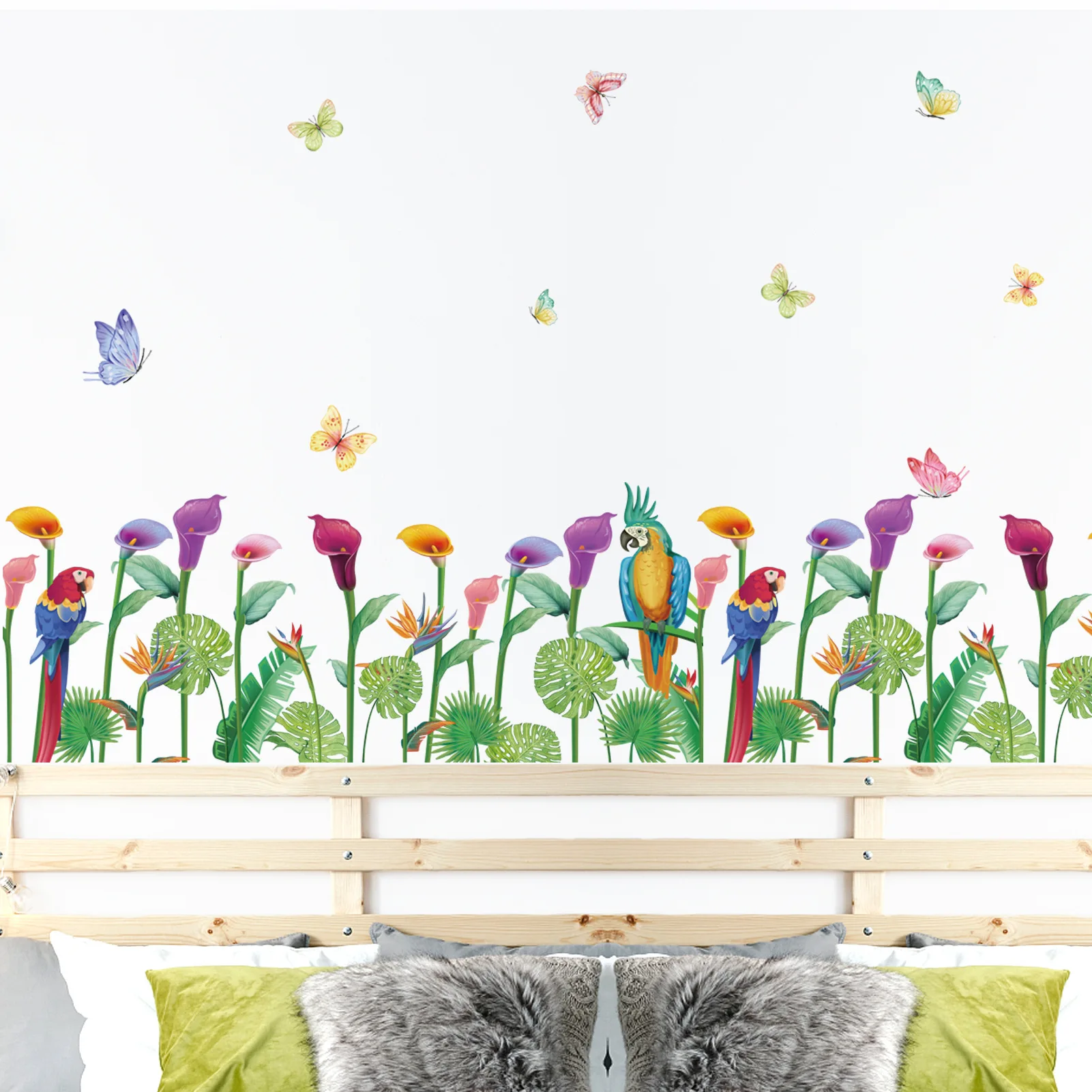 Cute Flowers Wall Sticker Colorful Floral Wall Decal Vinyl Peel and Stick Wall Decor for Nursery Teen Girls Boy Kids Room