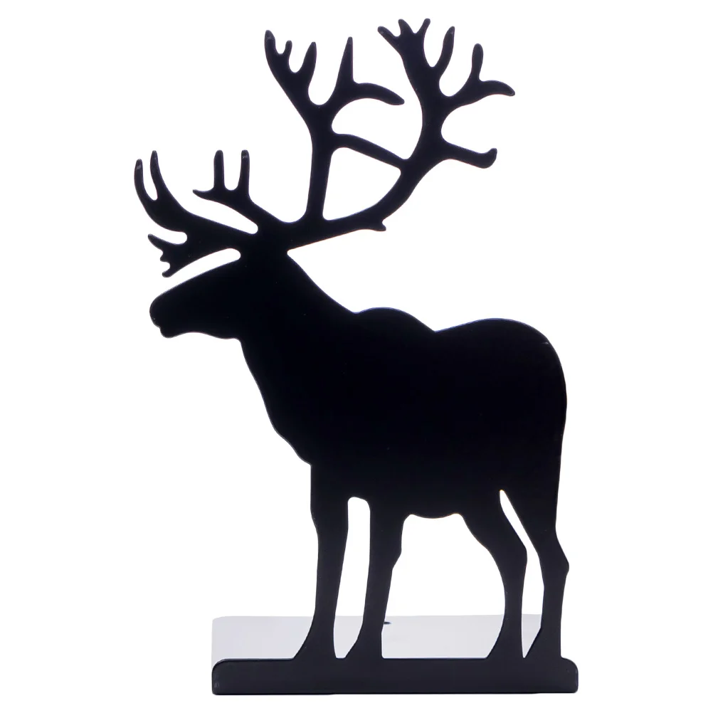 زوج واحد من حامل كتب الأيائل المعدني منظم سطح المكتب المزخرف لملفات الكتب والمجلات للاستخدام المنزلي والمكتب باللون الأسود #3