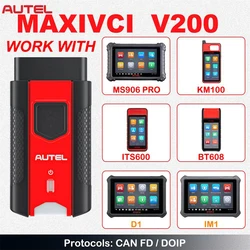 Autel MaxiVCI V200 Bluetooth Connector, Vehicle Communication Interface, Support CAN FD, Compatible with Autel KM100 / MS906Pro