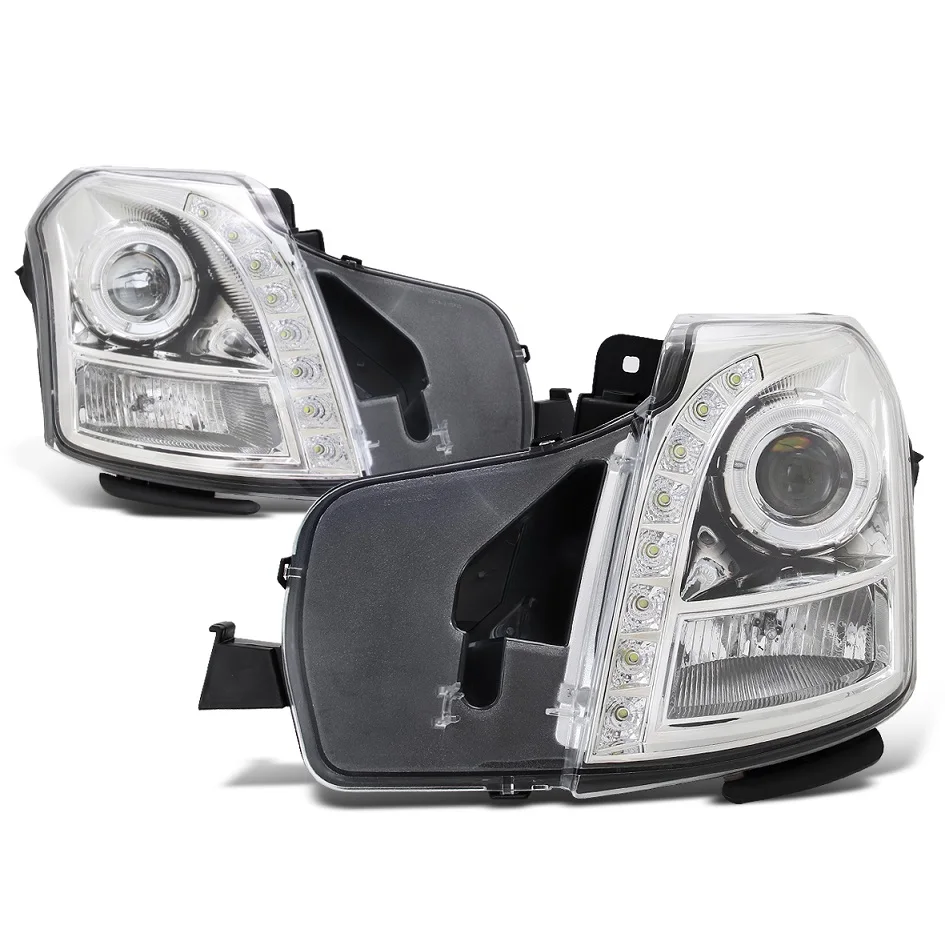 Hot-selling Front light Halo Projector Headlights w/ SMD LED Light Strip FOR 2003-2007 Cadillac CTS  (Chrome Housing/Clear Lens)