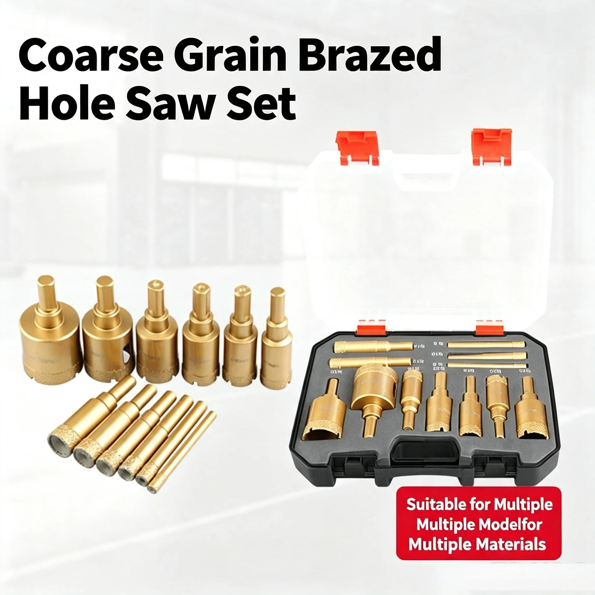 12Pcs Dry Diamond Hole Saw Drill Bit Set 6‑35mm Tile Hole Opener for Ceramic Marble Granite Vitrified Brick Glass Stone Drilling