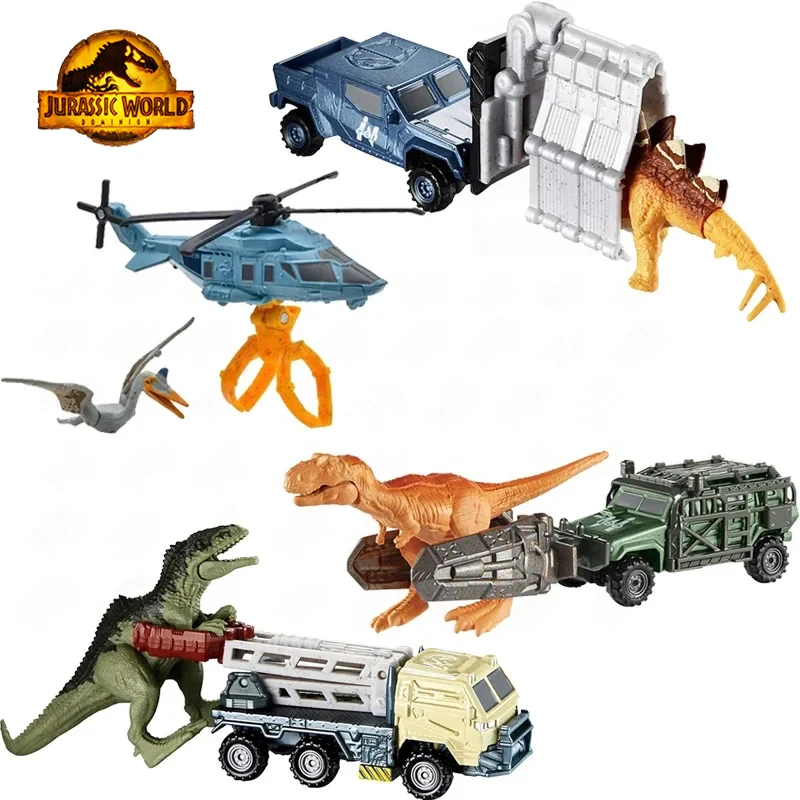 

Jurassic World Matchbox Dino Transporters Toys Tyrannosaurus rex Linkage Pterosaur Helicopter Mini Dinosaur Toy Car Boys Toys