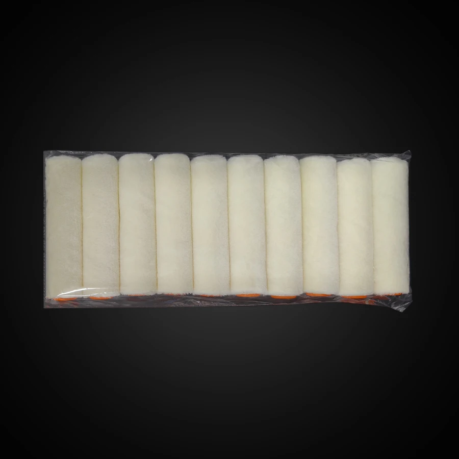 

10 миниатюрных 4-дюймовых шерстяных валиков для зеркального эффекта; Короткое волокно, подходящее для гладких поверхностей; Идеально подходит для дерева и