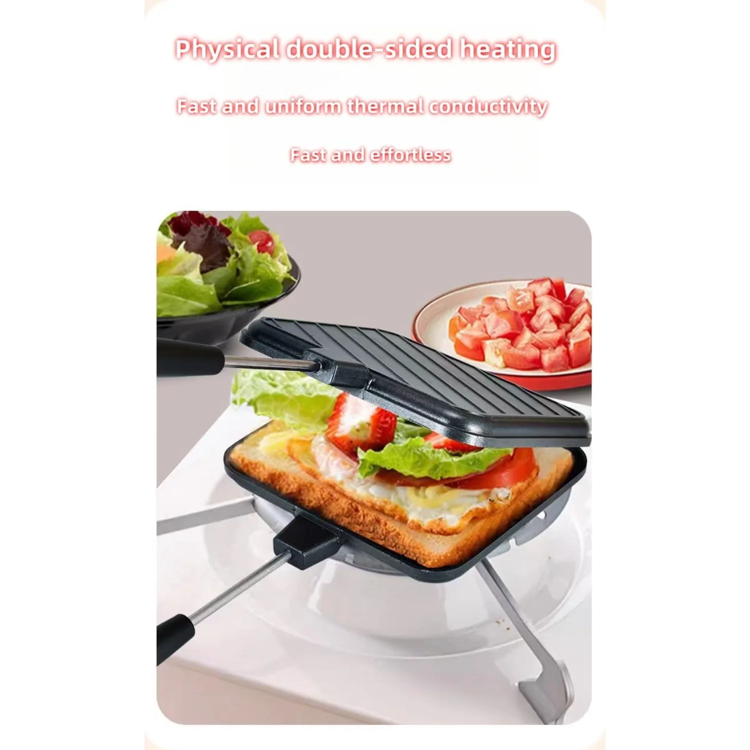 Сэндвич-машина 4w1h — портативная антипригарная кастрюля, сэндвич-машина, утюг для кемпинговых пирогов, двусторонняя кастрюля, утюг для пирогов, подходит для сани