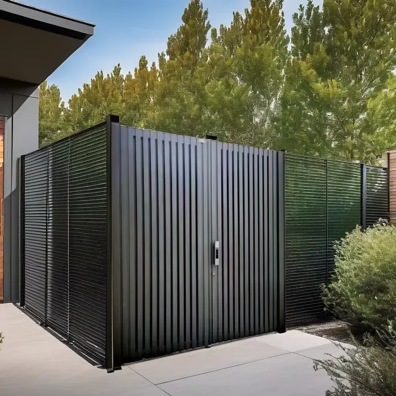 Aluminum Swing Door Driveway Entrance Gates Powder Coated Grill Design Eco-Friendly Residential Outdoor Security Fence Garden
