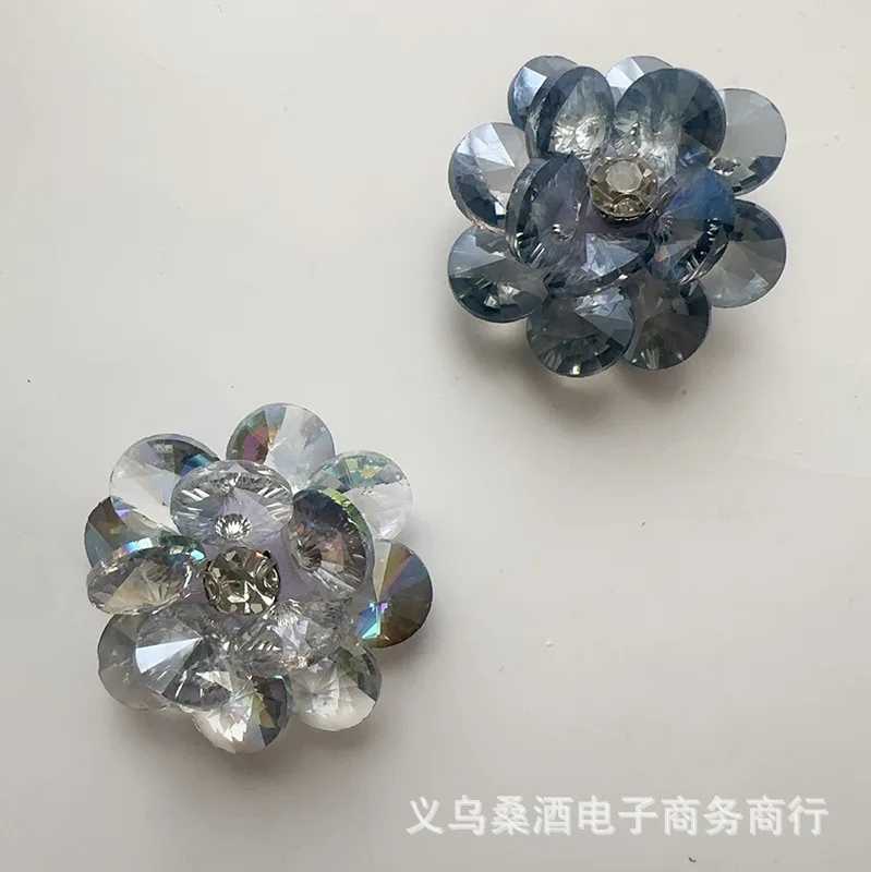 Sparkling Crystal Rhinestone Flower Clog Accessories Dazzling Floral Shoe Decoration for Handmade Beaded Buckle Craft Premium