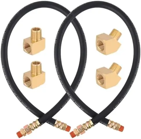 

2 шт. пневматический тормозной шланг 3/8 дюйма - 36 дюймов, соединительный шланг для грузовиков с поворотным концом