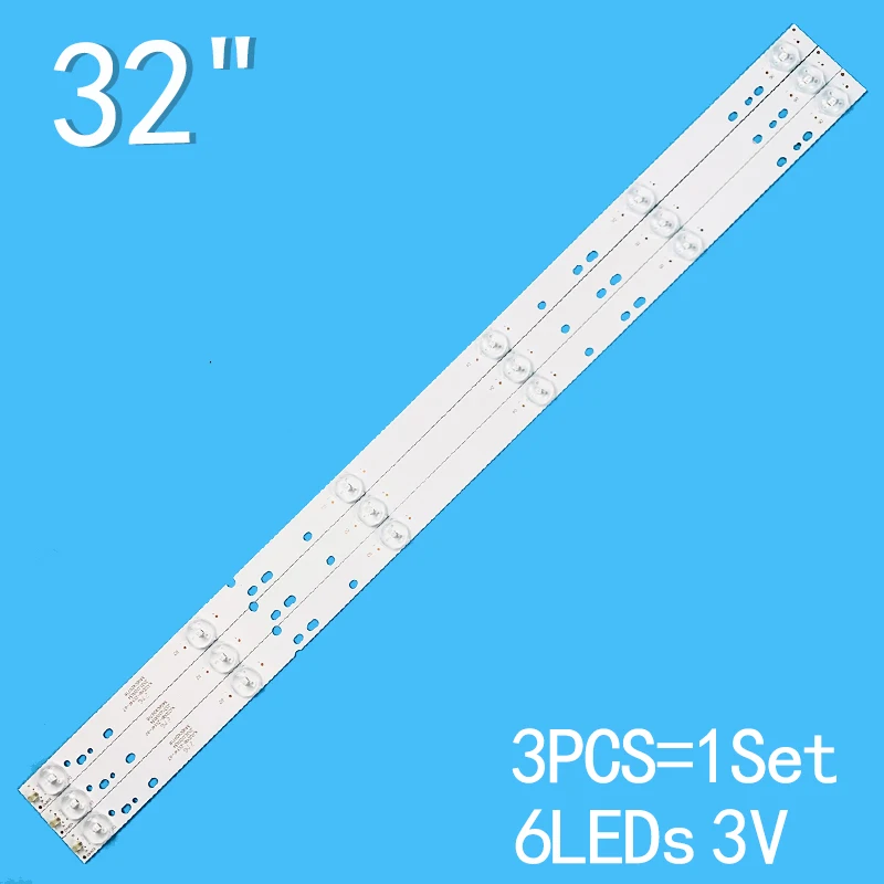 New 3PCS/lot 597mm 6LEDs 3V For 32