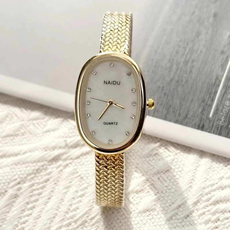 

Брендовые кварцевые часы с овальным циферблатом, роскошный подарок, часы со стразами для женщин, регулируемый ремешок из нержавеющей стали, наручные часы, дропшиппинг