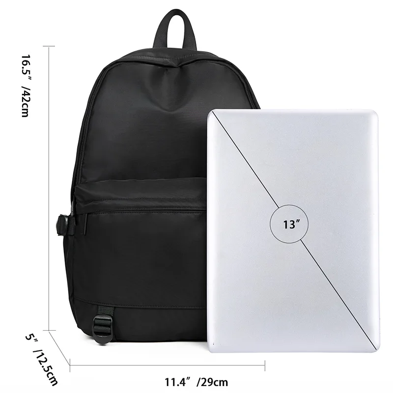 حقيبة ظهر رجالية أنيقة كاجوال بتصميم بسيط حقيبة مدرسية للسفر وطلاب الجامعات #5