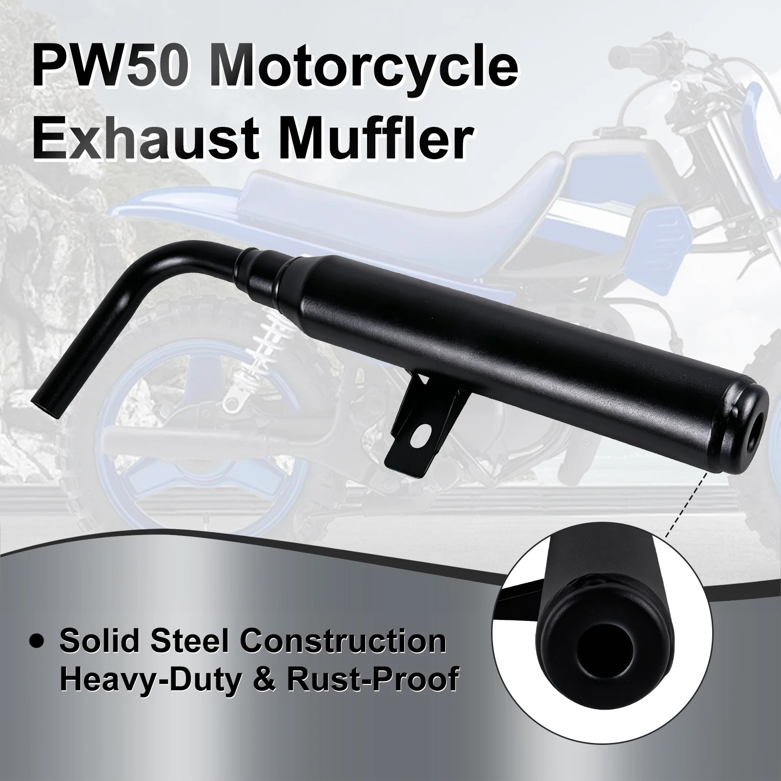 Motorcycle Muffler Pipe Exhaust for Yamaha PW50 PY50 PW PY 50 PEEWEE 50 Dirt Bike Kids Replaces Existing Exhaust view 3