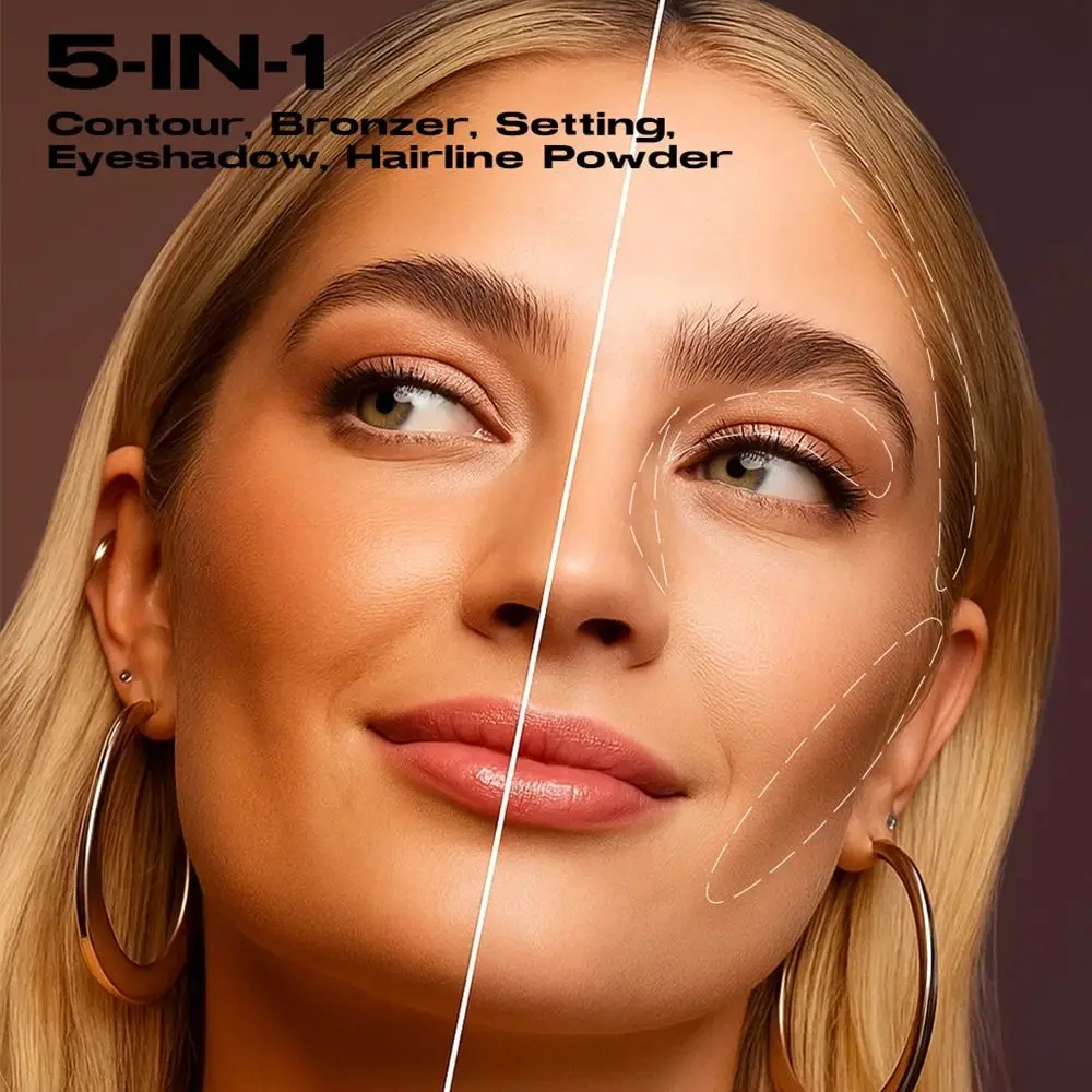 New Matte Finish Bronzing Powder Sweatproof Oil Control Foundation Concealer Powder Face Contour Powder Hair Parting Lines