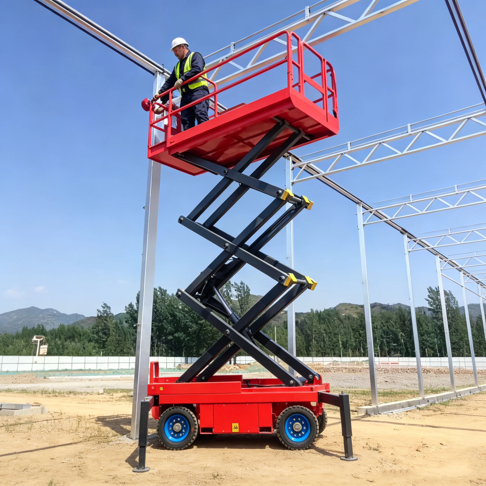 Customized Scissor Lift Platform Electric Driven Anti-Slip Platform Low Noise Easy Movement For Workshop Construction Works