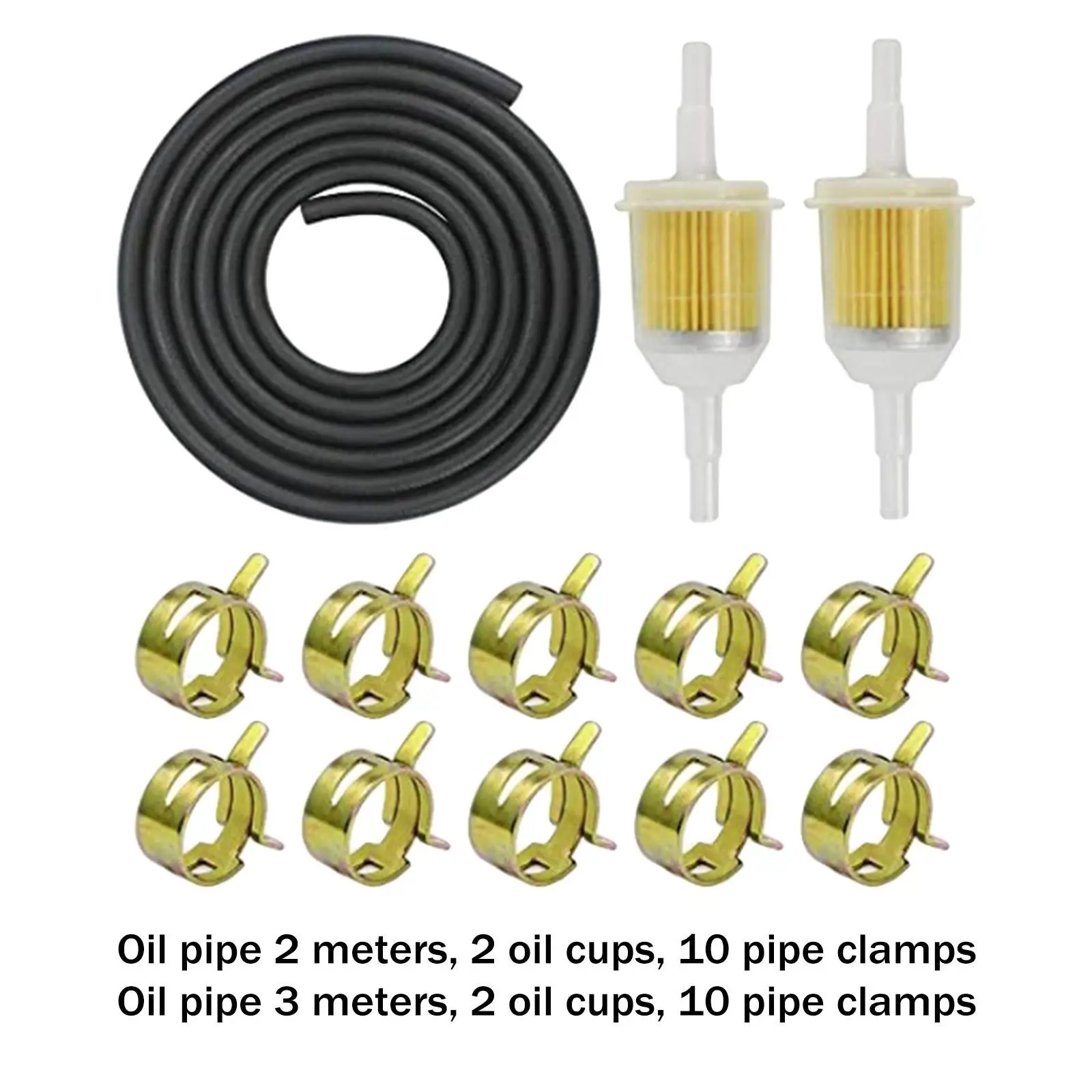 Kraftstoff leitungs schlauchs atz, 2 Stück 8mm s, 10 Klemmen, für Rasenmäher, Motorrad gewicht Maschinen zubehör