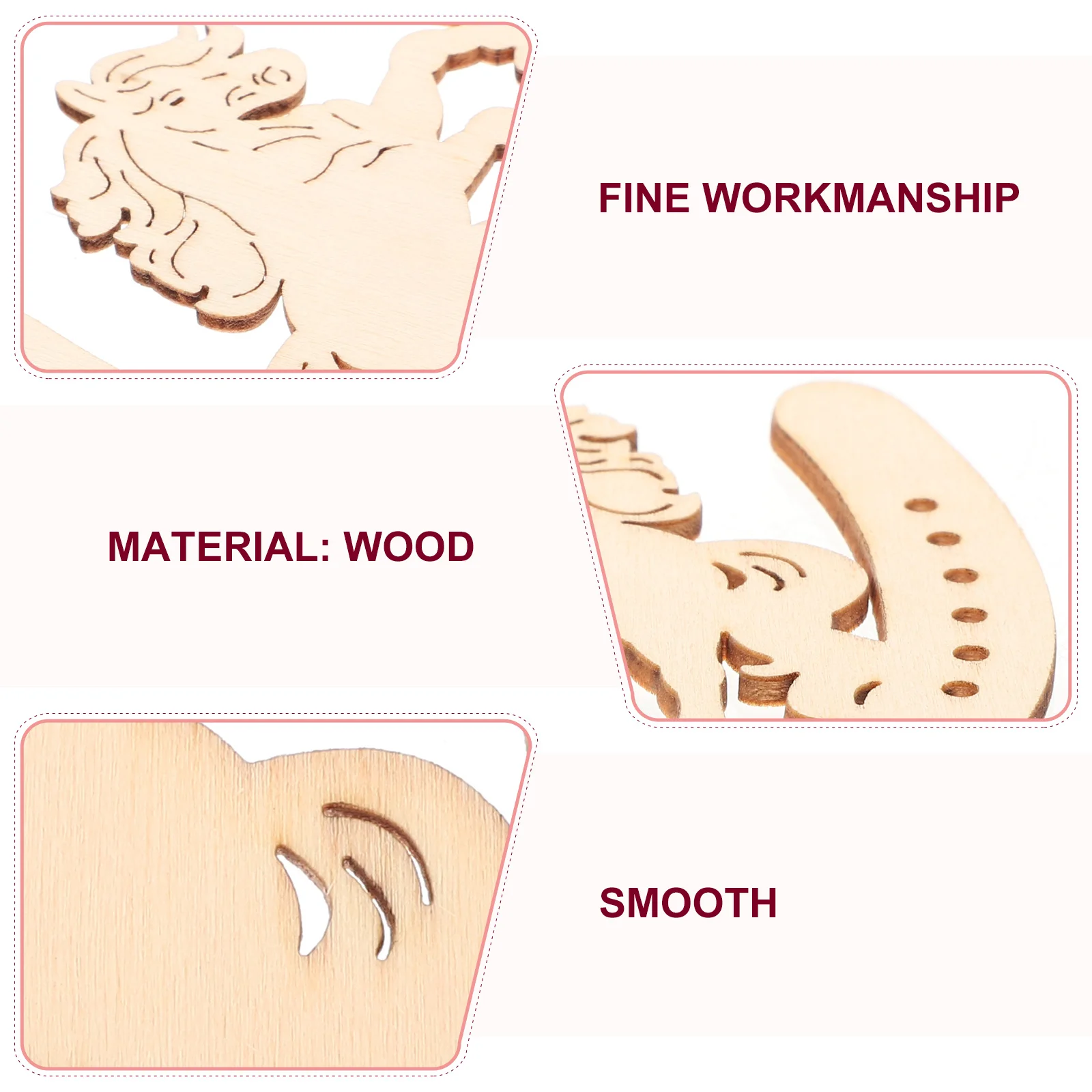 

48Pcs DIY Wooden Horseshoe Cutouts Unpainted Slices for Kids Graffiti Home Decor Horseshoe Cutouts Wood Slices