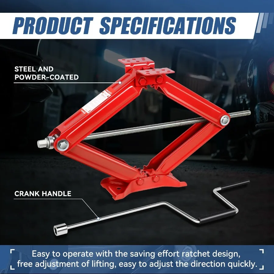 2 uds tijera Jack 2,5 toneladas 5000LBS RV viaje remolque estabilizador tijera coche Jacks para mantenimiento de vehículos y soporte de emergencia