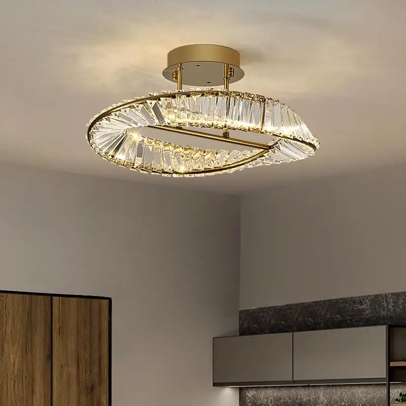Light luxury LED crystal ceiling lamp, room decoration, LED lighting fixture for bedroom