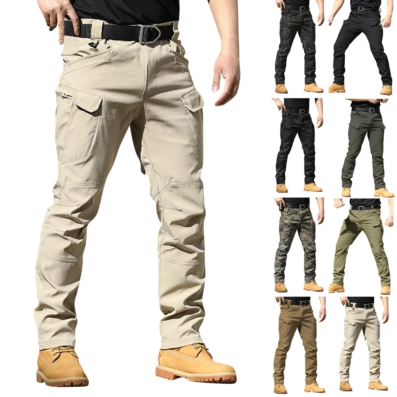 

New Outdoor Workwear Pants Men Spring Summer Casual Military Fans Trouser Multi-Pocket Loose Climbing Camping Pants ﻿