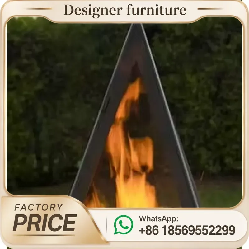 Corten Steel Fire Pit Outdoor Garden Wood Storage Weather Resistant Rustic Patio Heater Bowl