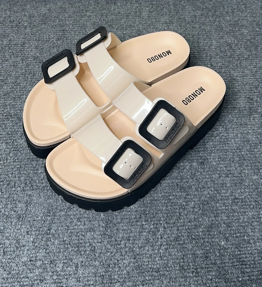 Sandals for Women and Men - Pillow Slippers - Double Buckle Adjustable Slides - EVA Flat Sandals