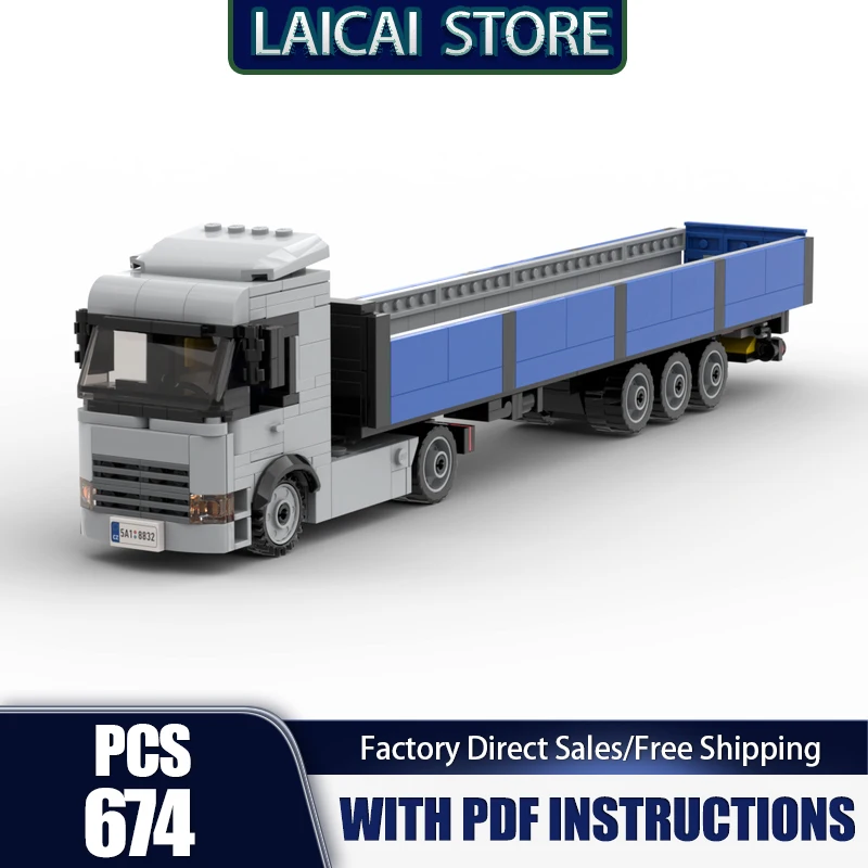 Klocki konstrukcyjne Ciężarówka z przyczepą Model Technologiczny Modularny Ciężarówka Prezenty Konstrukcja Zabawki do samodzielnego montażu