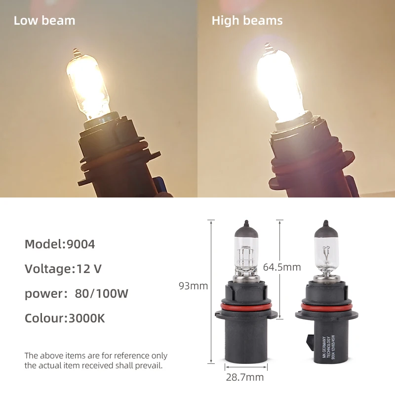 12 فولت 80 واط 100 واط عالية الطاقة 9007 مصباح هالوجين PX29T مصباح سيارة ضوء لمبة 3000 كيلو الأصفر الكوارتز الزجاج مصباح هالوجين لمبات