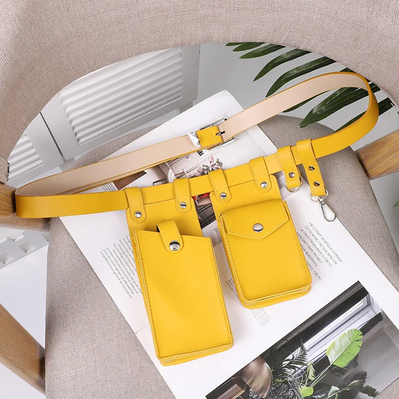 Zwei Stück Lokomotive Paket Neue Telefon Taschen Weibliche Umhängetasche Modische PU Gürtel Taille Tasche Trendy Umhängetasche – Detail 14