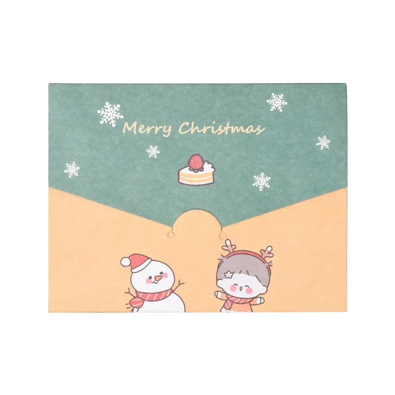 20/10pc Cartoon Merry Christmas Cards Happy New Year Note Card Greetings Postcard Gift Box Wrapping Decor Package Insert