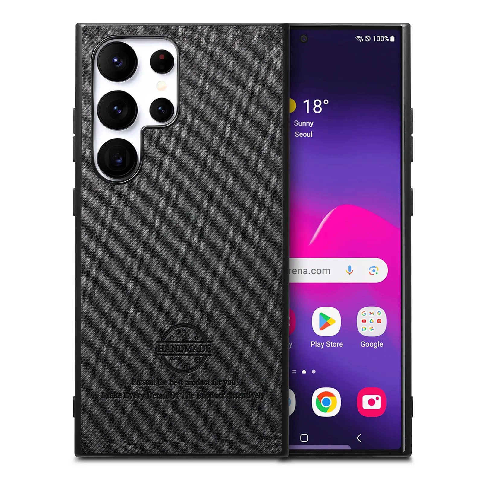 

Cloth-grain Plain Leather Phone Case for Samsung Galaxy S24 S25 Ultra Edge S22 S23 Plus S21 FE A56 A55 A54 5G Back Cover XL011