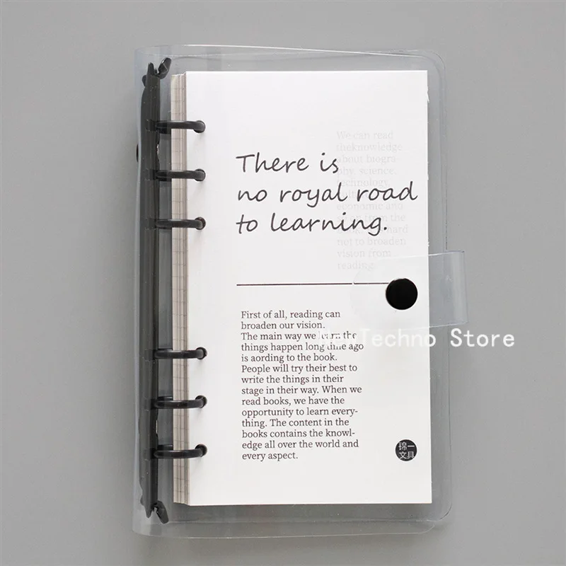 A6 Transparent Binder Notebooks Ring Binder PVC Hand Ledger Portable Loose Leaf Folder Notebook and Journals Travelers Notebook