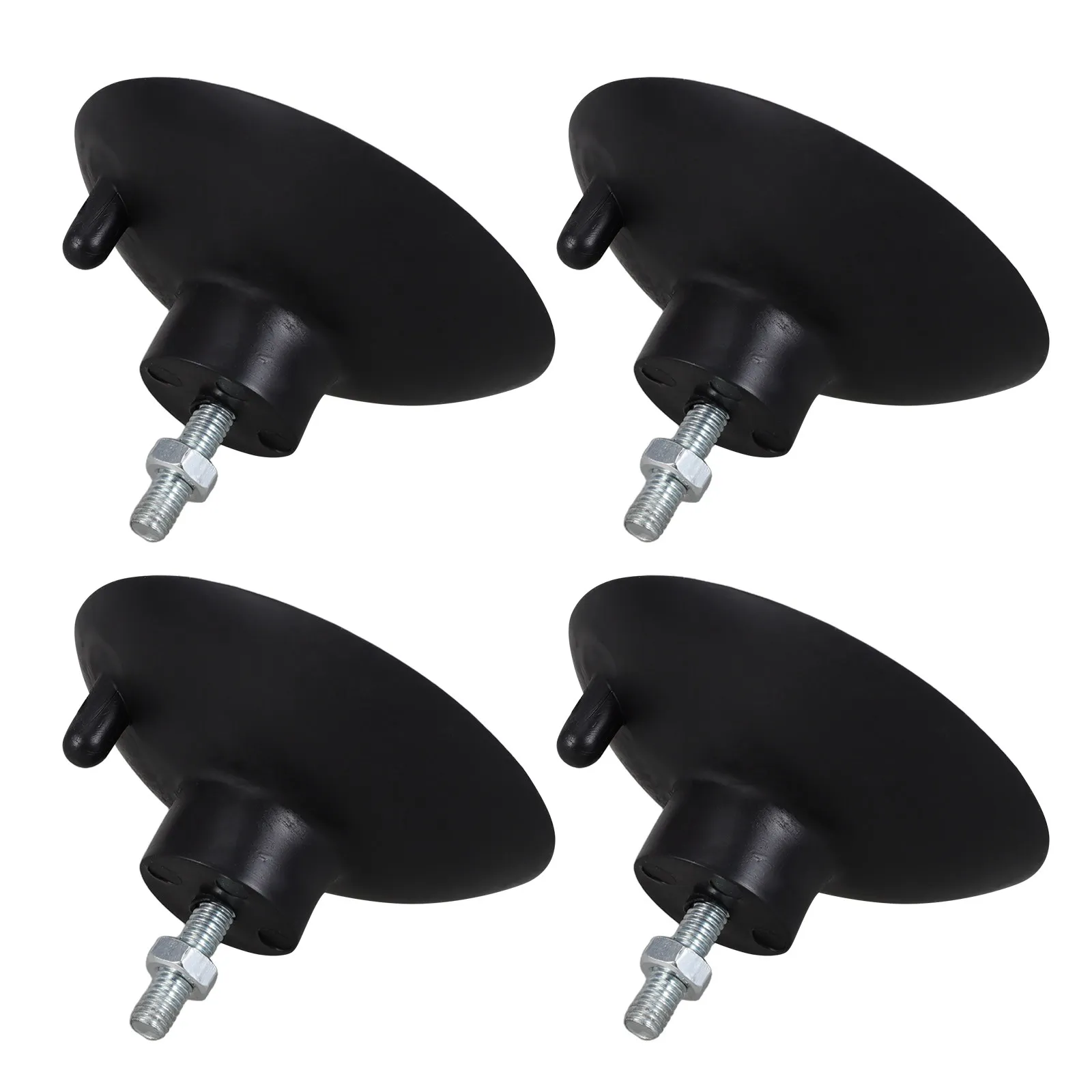4Pcs Black Plastic Suction Cup Feet M6 Screw Mount Commercial Anti Slip Furniture Foot Pads French Fry Cutter Stability