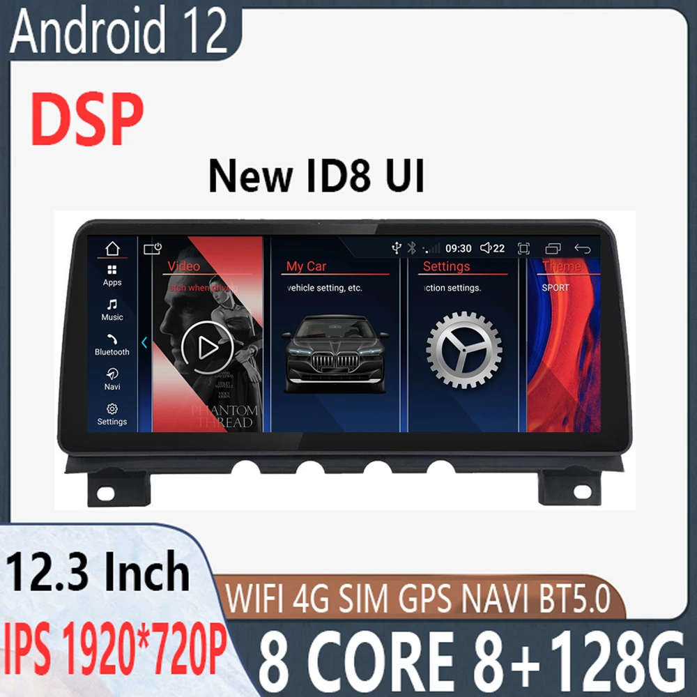 

12.3 inch ID 8 android 12 Car Multimedia Player For BMW 7 Series F01 F02 CIC NBT System Carplay Auto Monitors Stereo Radio auto