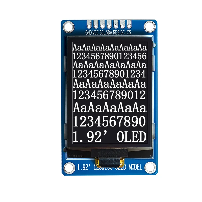 1,92 Zoll oled Display 128*160 Auflösung sh1108 Treiber serieller Bildschirm 7pin spi Schnitts telle