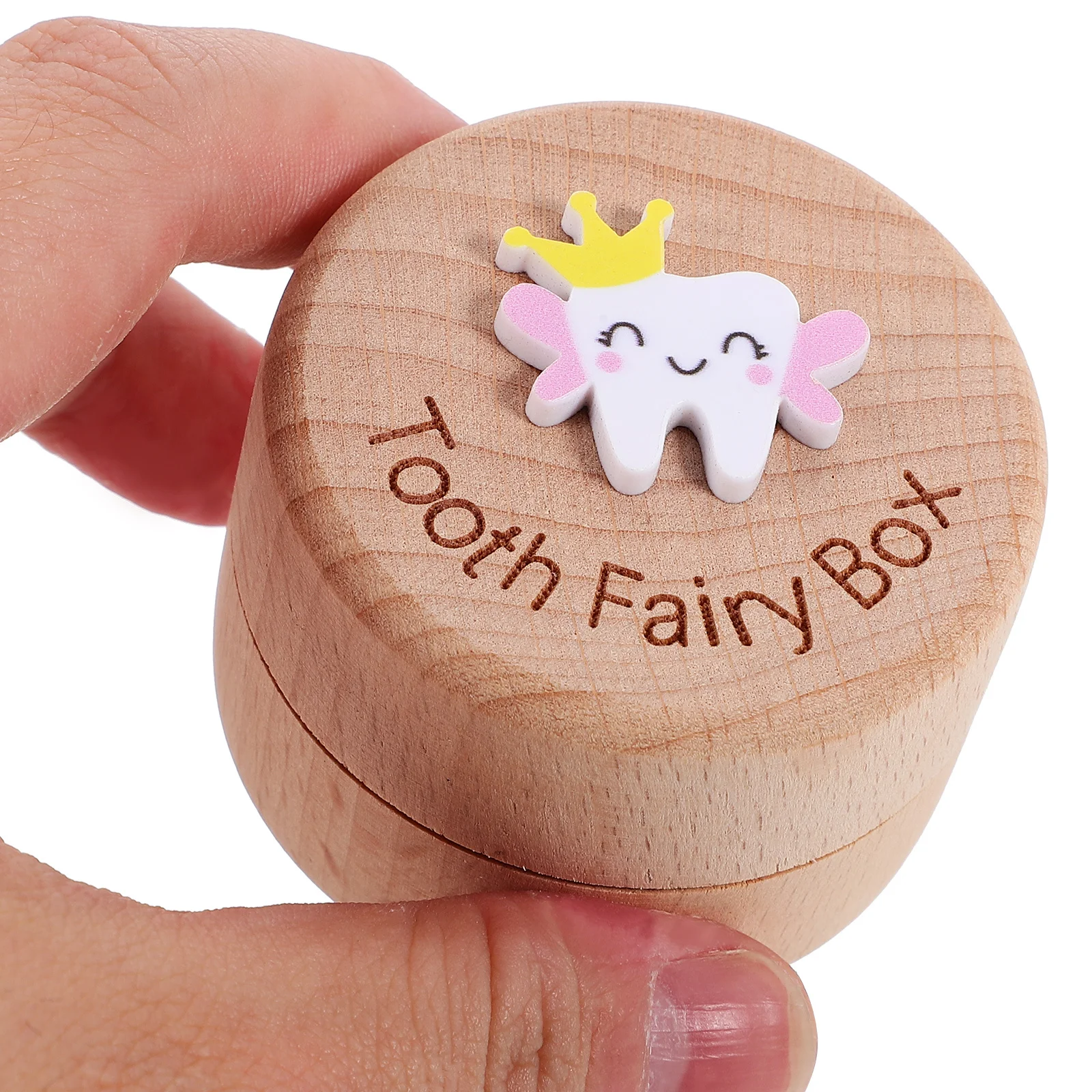صندوق أسنان الطفل منظم تذكار خشبي لمجموعة الأسنان المفقودة الأولى وختم تخزين ذاكرة الأطفال الصغار #5