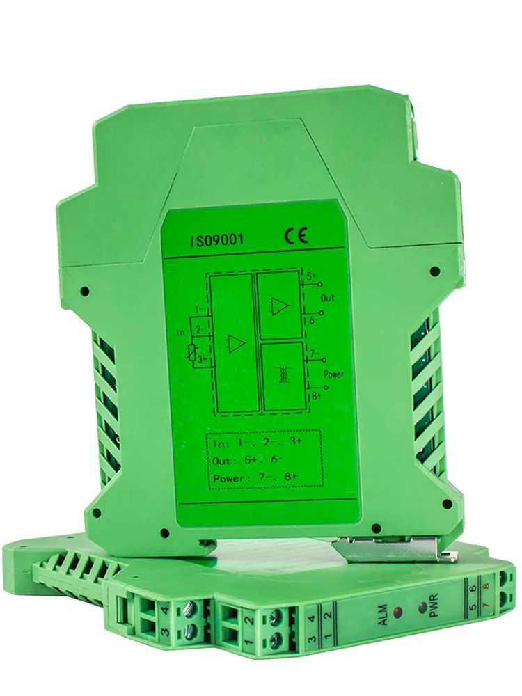 

0-100℃ 0-200℃ PT100 Temperature Signal Transmitter 4-20mA 0-10V 0-5V 1 In 1 Out 35mm DIN Rail PT100 Temperature Signal Converter