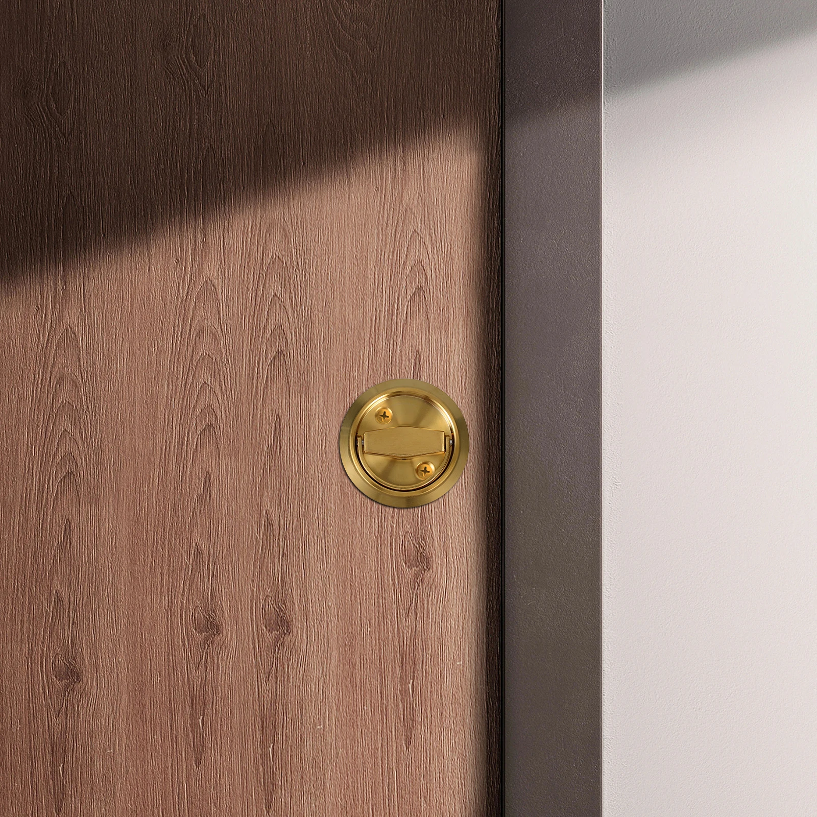 

Invisible Door Stainless Door Security Lock Steel Double Sided Handle Round Flush Pull Ring for Home Hotel Office Security