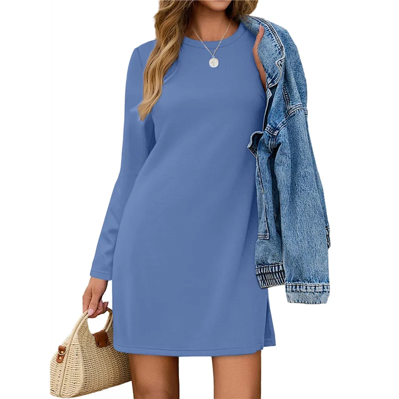 ABRT-robes pour femmes décontracté à manches longues confortable t-shirt robe mode automne tenues