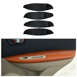 4Pcs Soft Leather Door Armrest Cover For Nissan QASHQAI J10 2007-2015 Black Car Door Armrest Panel Skin Cover Trim Accessories