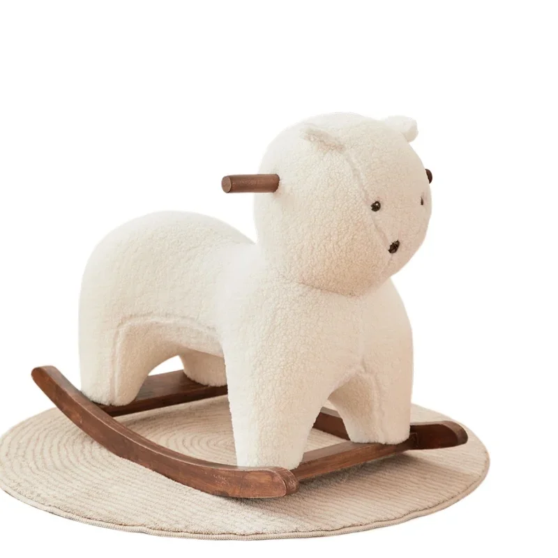 

Детское кресло-качалка из овечьей шерсти, сиденье для животных, украшение для гостиной, детский подарок, активность