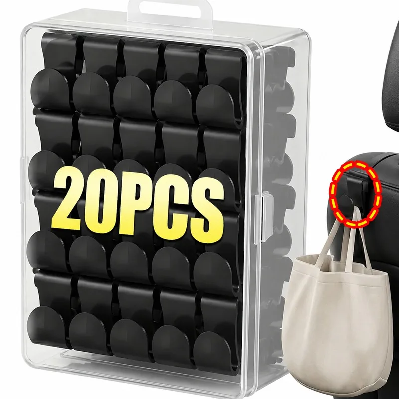 Car Hooks Hidden Glove Box Hanger Black Plastic Bag Purse Storage Accessories Automotive Interior Organizer Space Saving Holder