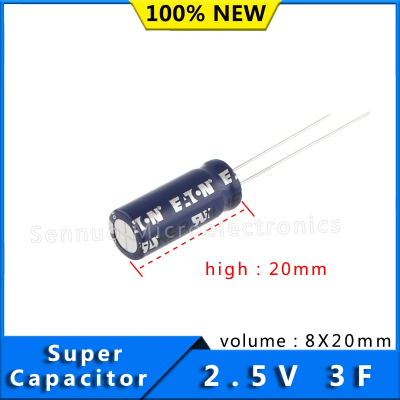 NEW 2.5V 3F HB supercapacitorsCylindrical cells HB0820-2R5305-R farah capacitance Low ESR high power density 2.5V 3F 8x20mm