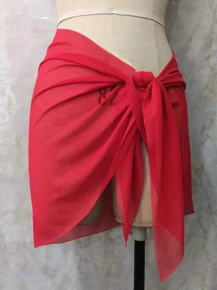 Jupe portefeuille de plage pour femmes, Cover-Up pour maillot de bain, maille transparente, châle de plage, nouvelle mode vacances, un morceau de tissu, été 2025, nouvelle collection
