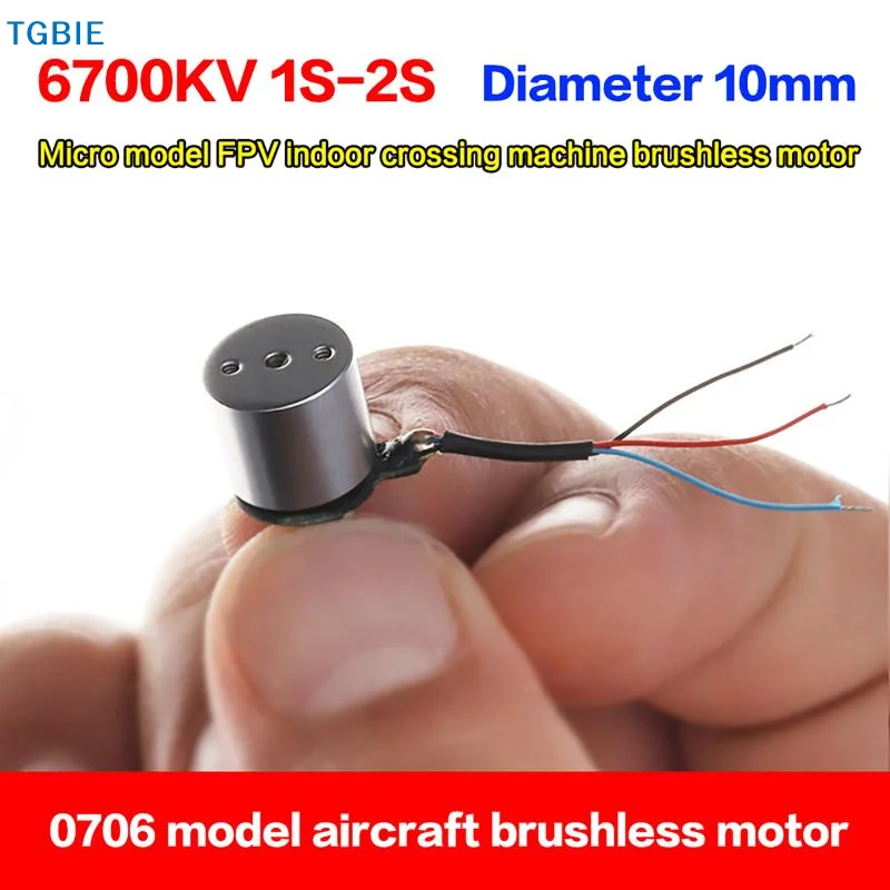 【TL】Micro 0706 Airplane Brushless Motor 8mm*10mm BLDC 6700KV 1S-2S Micro Airplane FPV Indoor Crossing Machine Brushless Motor